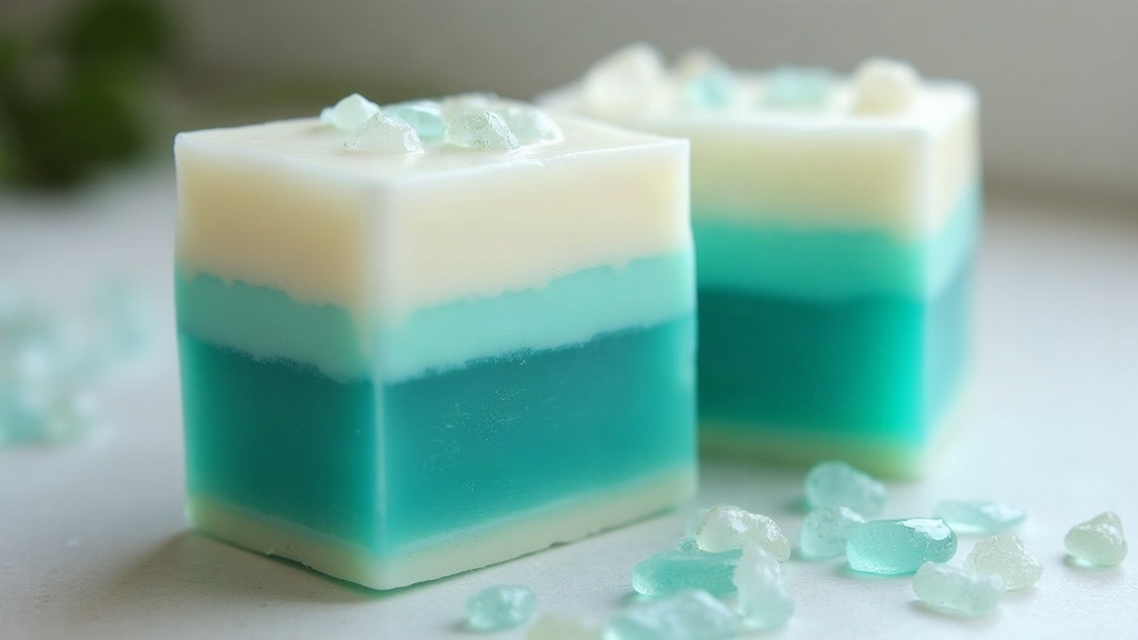 Sea Glass Soap Bars: Translucent Melt-and-Pour Layers